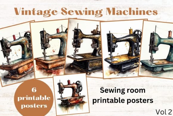 Download Vintage Sewing Machine Watercolor Prints - Watercolor prints Collection