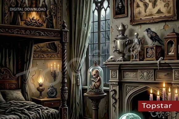Download Gothic Bedroom Decor for Halloween Wall - Gothic Collection