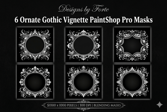 Download Gothic Ornate Vignette Mask Frames - Gothic Collection