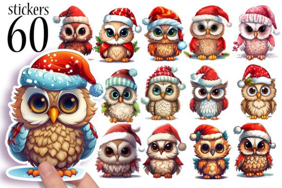 Download Cute Christmas Owl Printable Stickers - Owl printable Collection