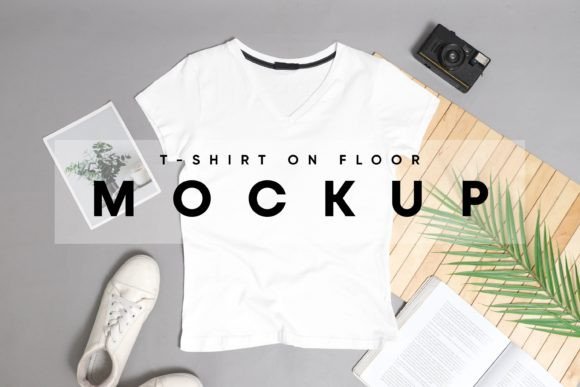 Download T-Shirt on Floor Mockup - Floor mockup Collection