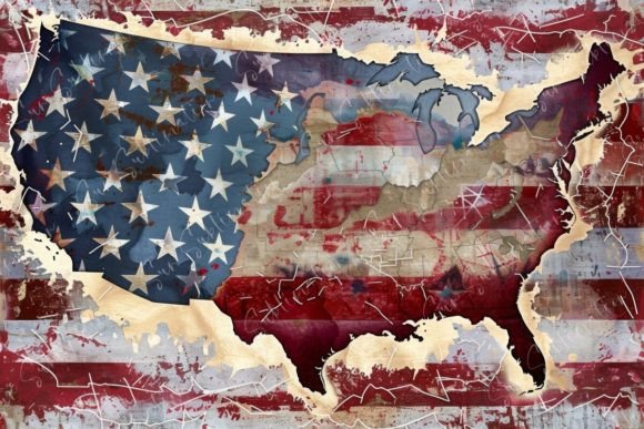Download Patriotic USA Map Art - Map art Collection