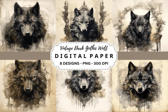 Download Vintage Dark Gothic Wolf Background - Gothic Collection